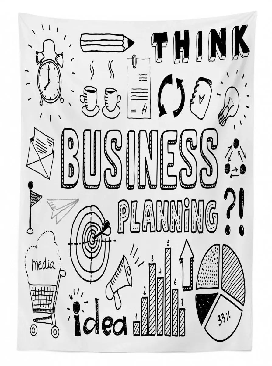 business planning theme 3d printed tablecloth table decor 2160