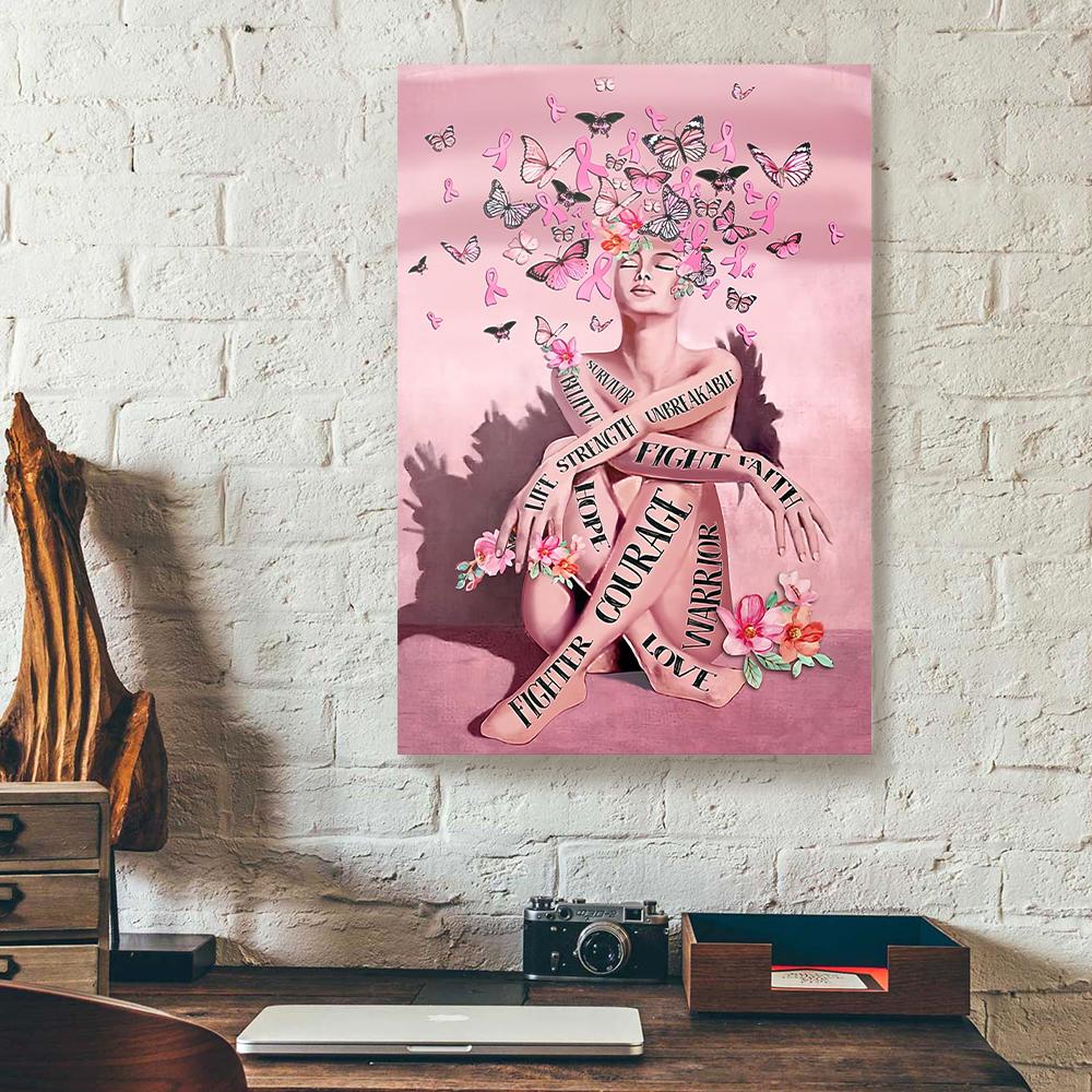 Butterflies Girl Breast Cancer Canvas Prints - Wall Art Decor butterflies girl breast cancer canvas prints wall art decor 1437