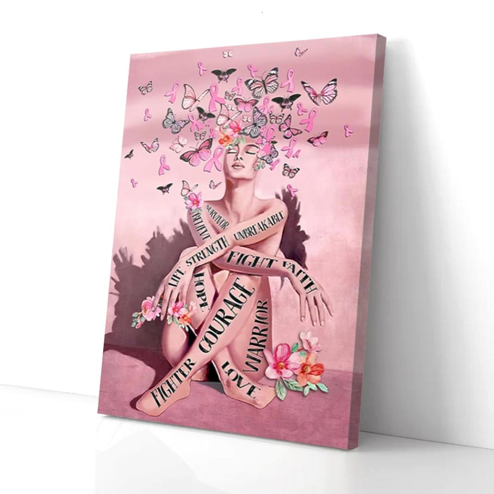 Butterflies Girl Breast Cancer Canvas Prints - Wall Art Decor butterflies girl breast cancer canvas prints wall art decor 3932