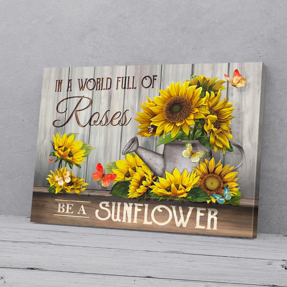 Butterfly And Sunflower Canvas Prints - Wall Art Decor butterfly and sunflower canvas prints wall art decor 1918