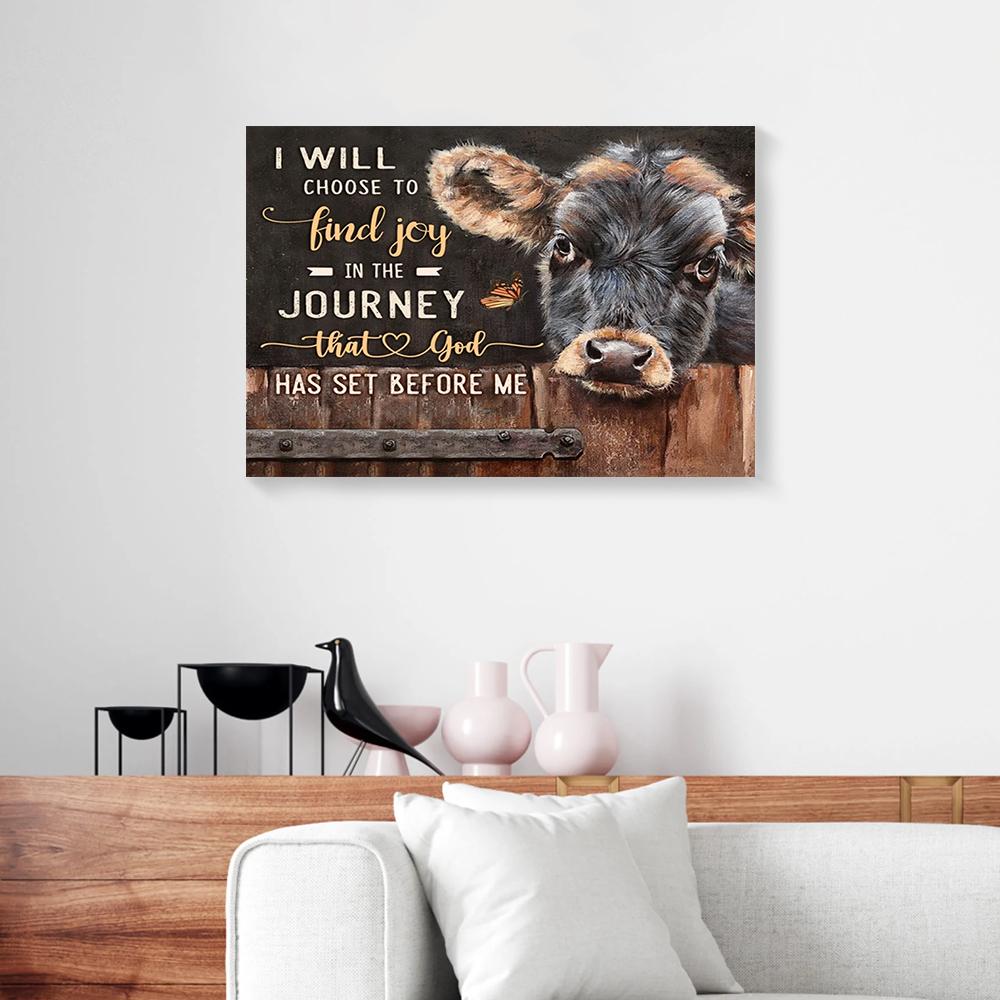 butterfly angus cow canvas prints wall art decor 6958