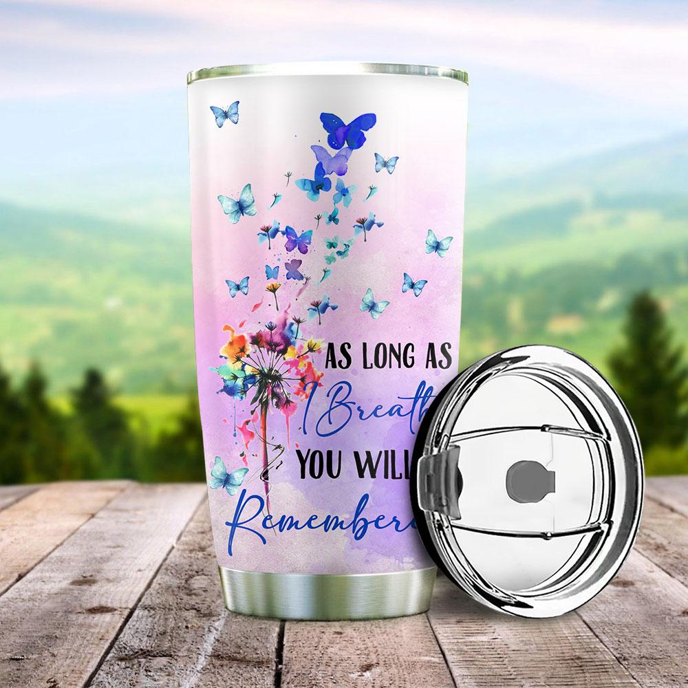 butterfly dandelion personalized stainless steel tumbler 2334