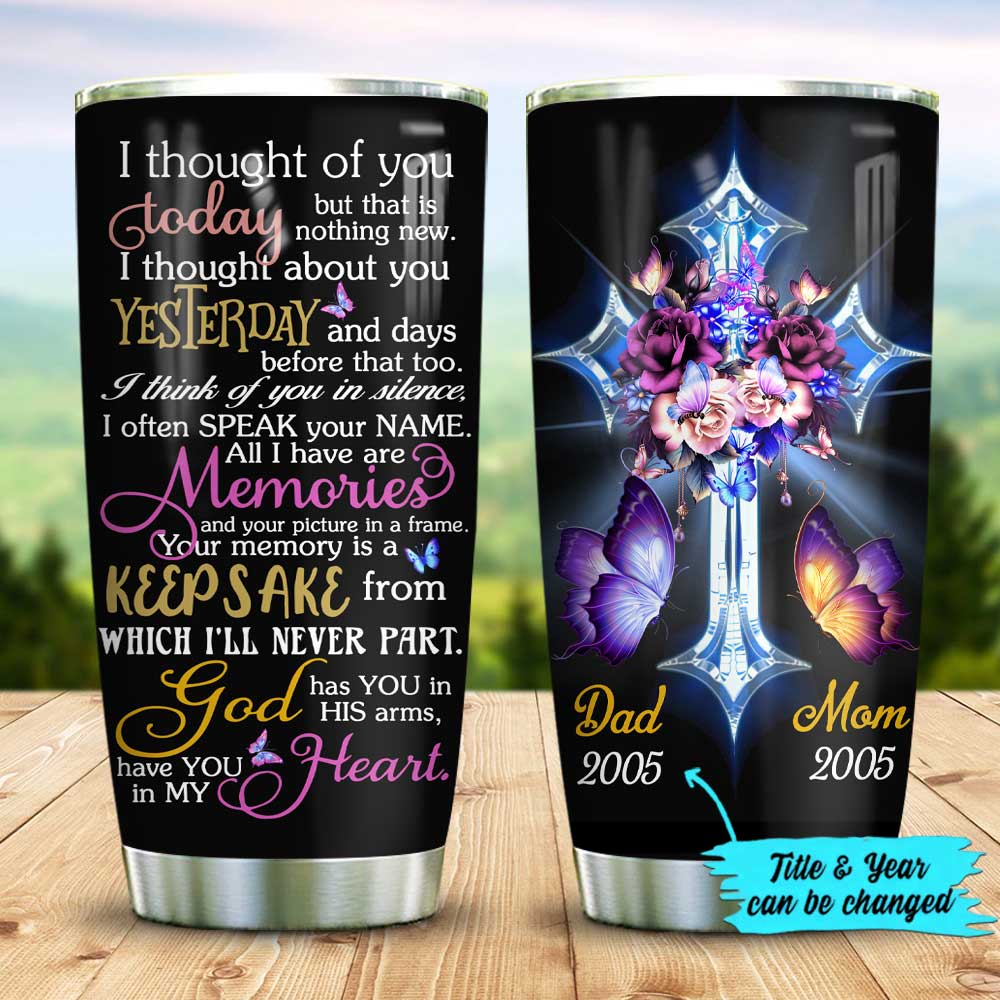 butterfly faith memory in my heart customize personalized stainless steel tumbler 2761