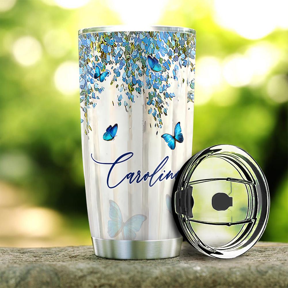 Butterfly Faith Personalized Stainless Steel Tumbler butterfly faith personalized stainless steel tumbler 4912