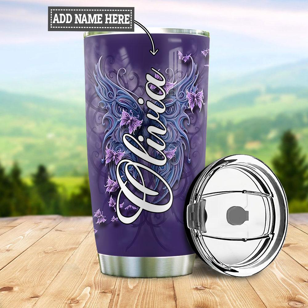 butterfly mask art personalized stainless steel tumbler 5702