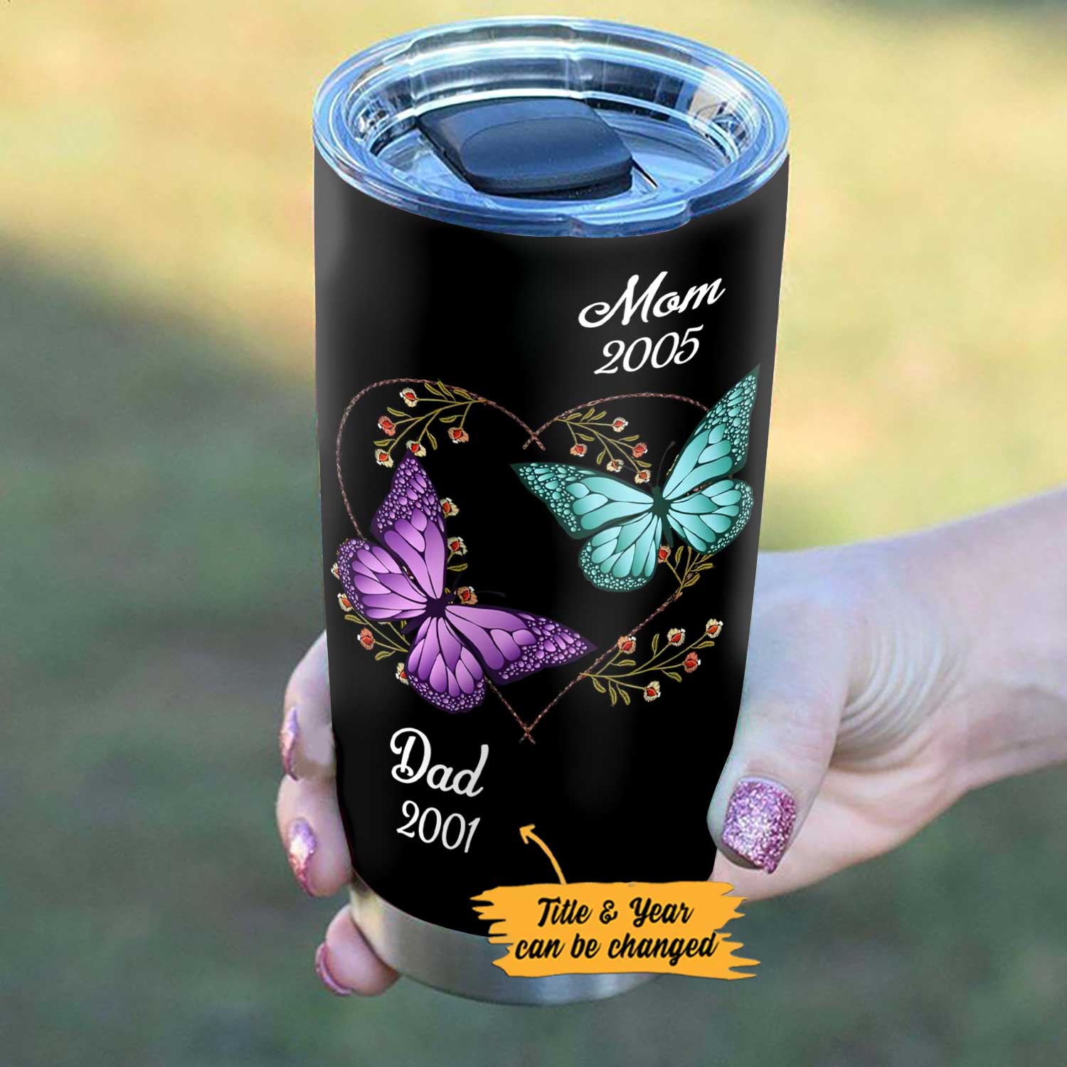 butterfly memory big piece of my heart customize personalized stainless steel tumbler 3061