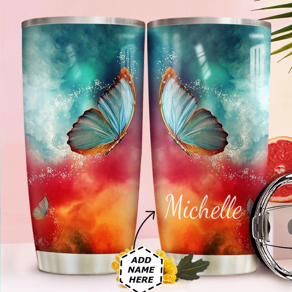 Butterfly Personalized Stainless Steel Tumbler butterfly personalized stainless steel tumbler 1185