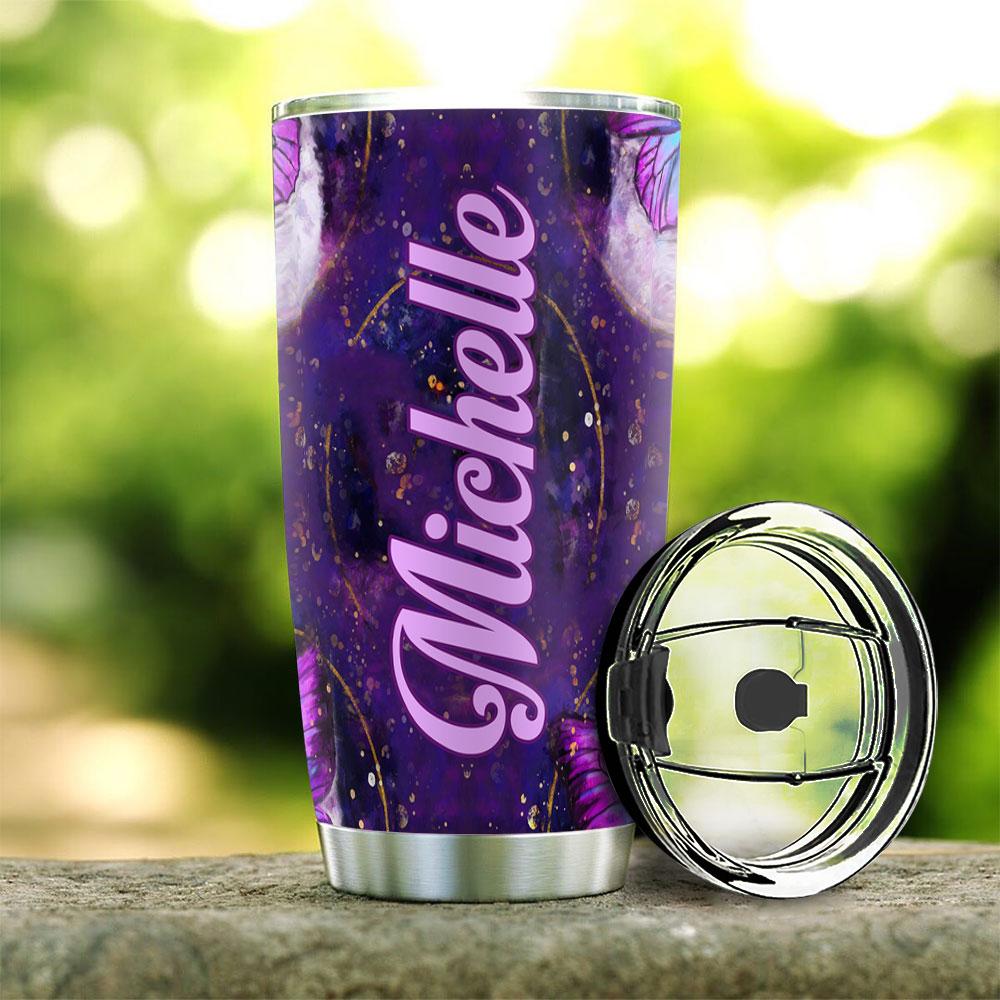 butterfly personalized stainless steel tumbler 4737