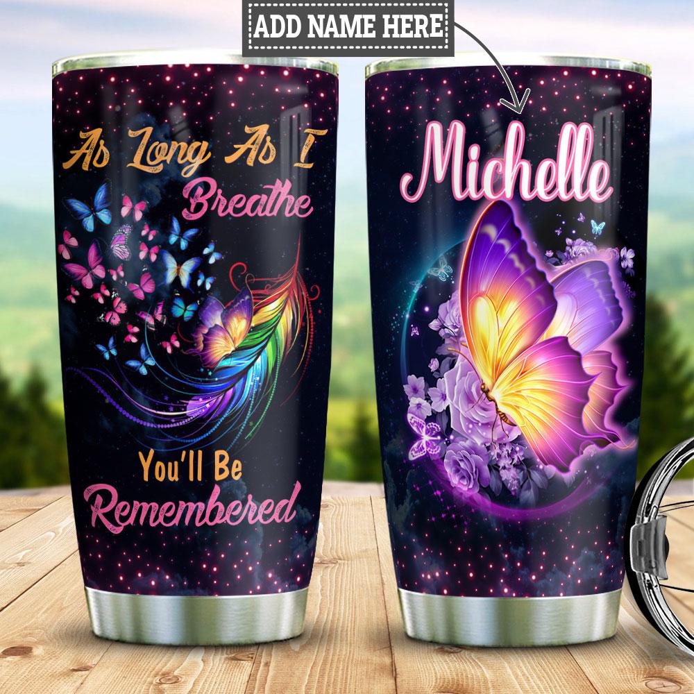 butterfly personalized stainless steel tumbler 5430