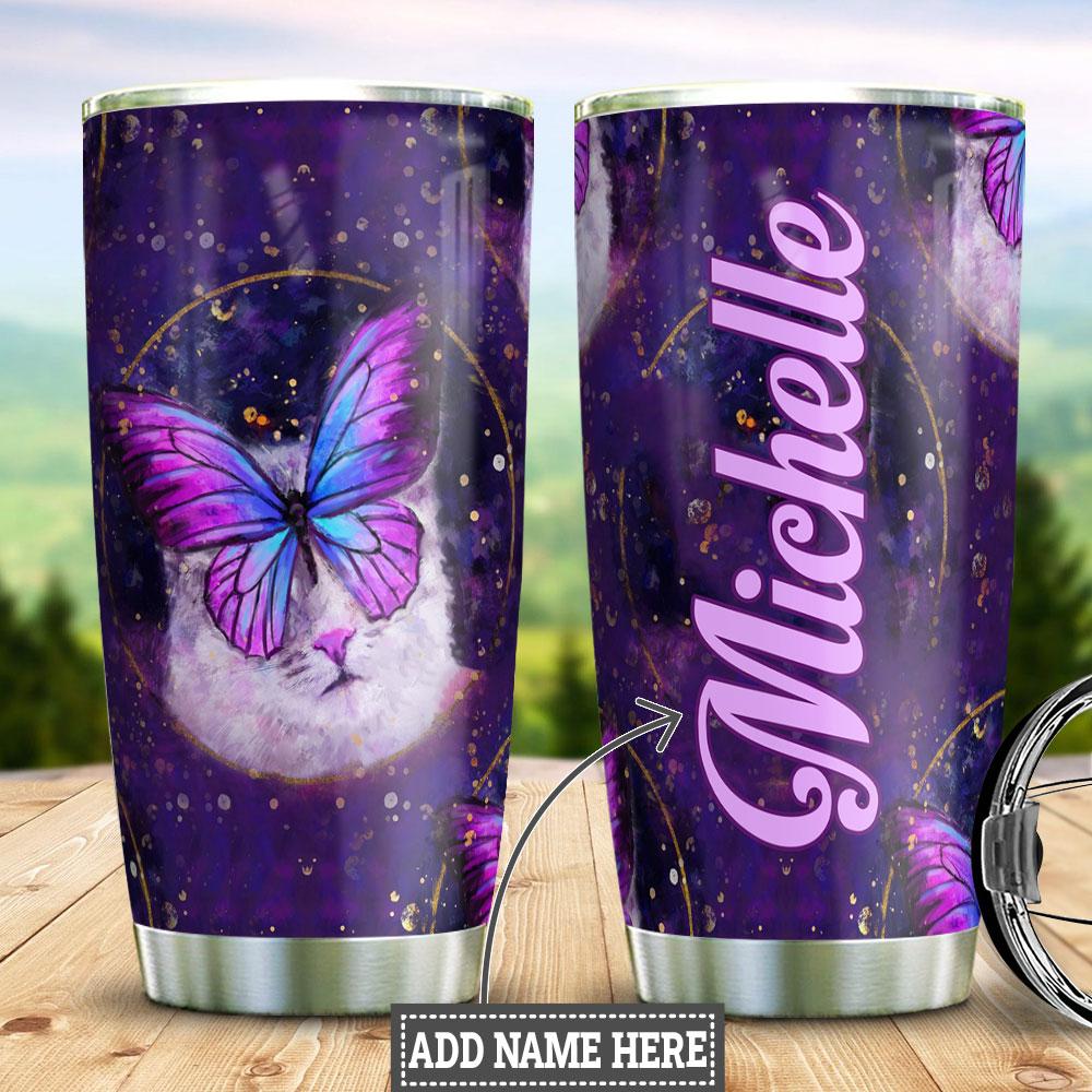 butterfly personalized stainless steel tumbler 5935