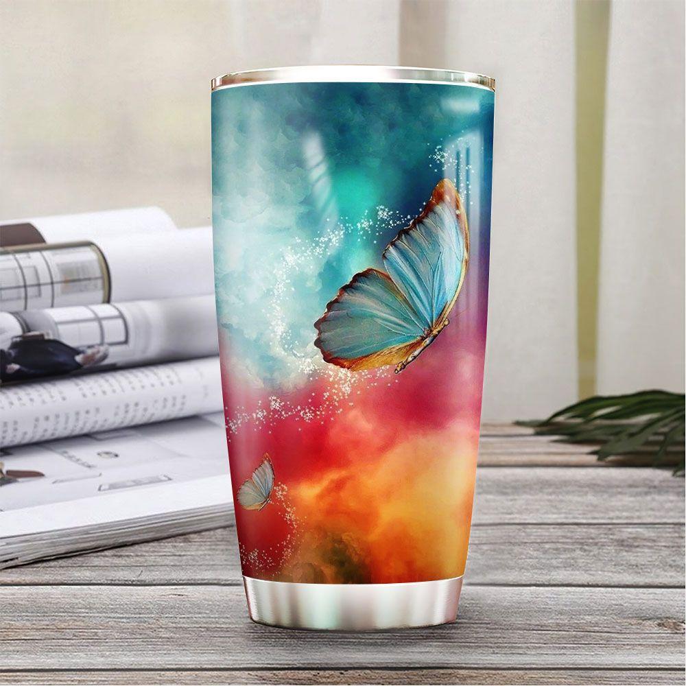 Butterfly Personalized Stainless Steel Tumbler butterfly personalized stainless steel tumbler 8236