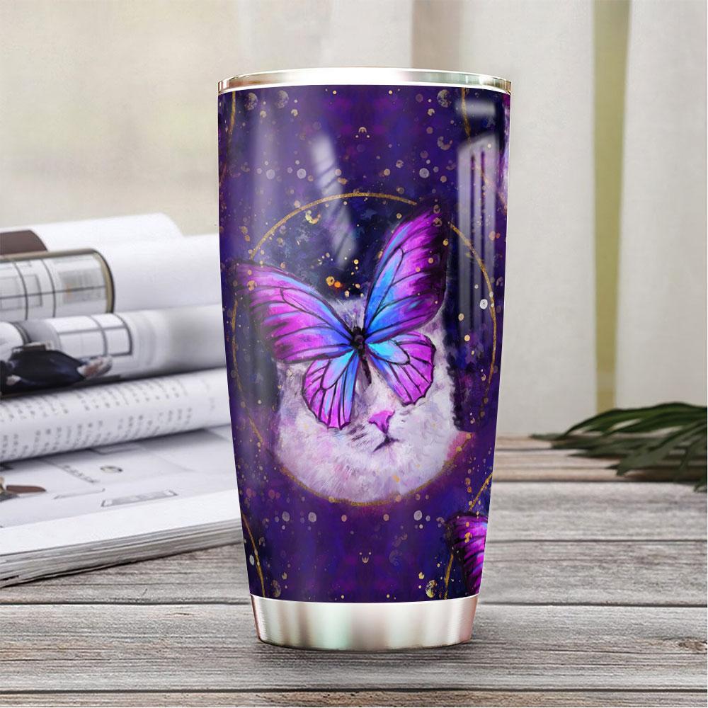 butterfly personalized stainless steel tumbler 8621