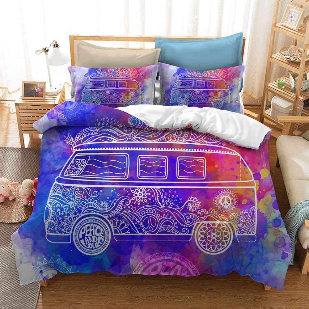Butterfly Watercolor Peace Sign Printed Bedding Set Bedroom Decor butterfly watercolor peace sign printed bedding set bedroom decor 2935