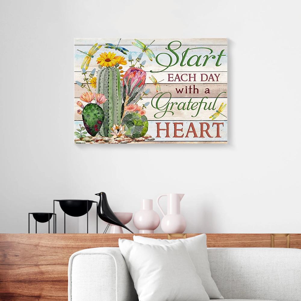 cactus dragonfly canvas prints wall art decor 2707