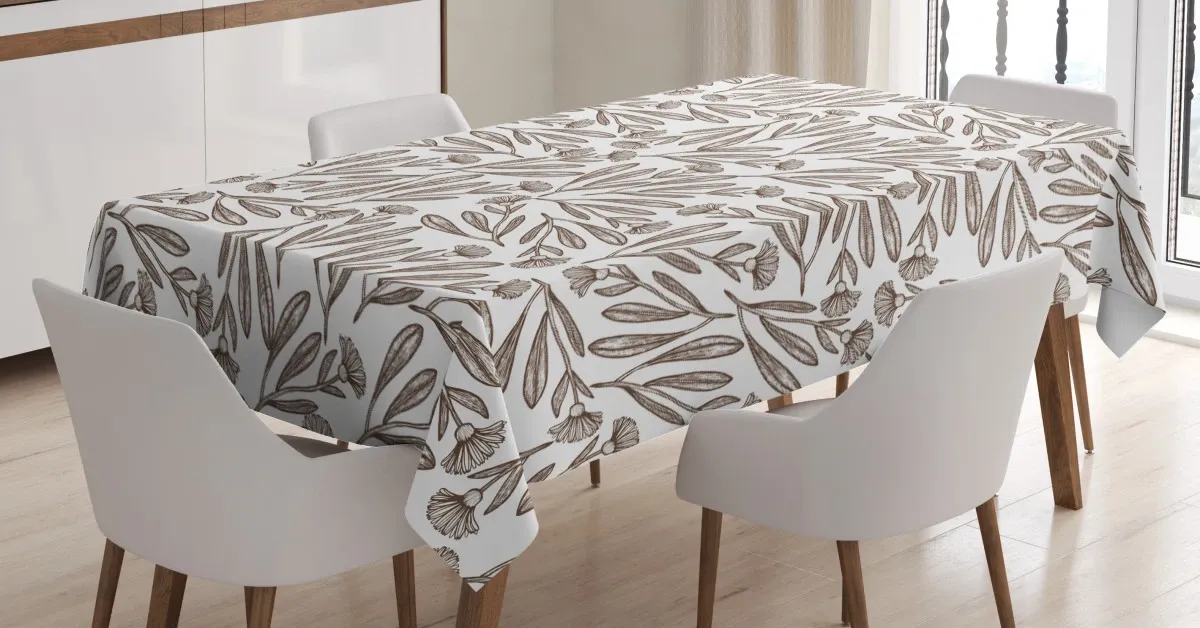 calendula branches 3d printed tablecloth table decor 5663