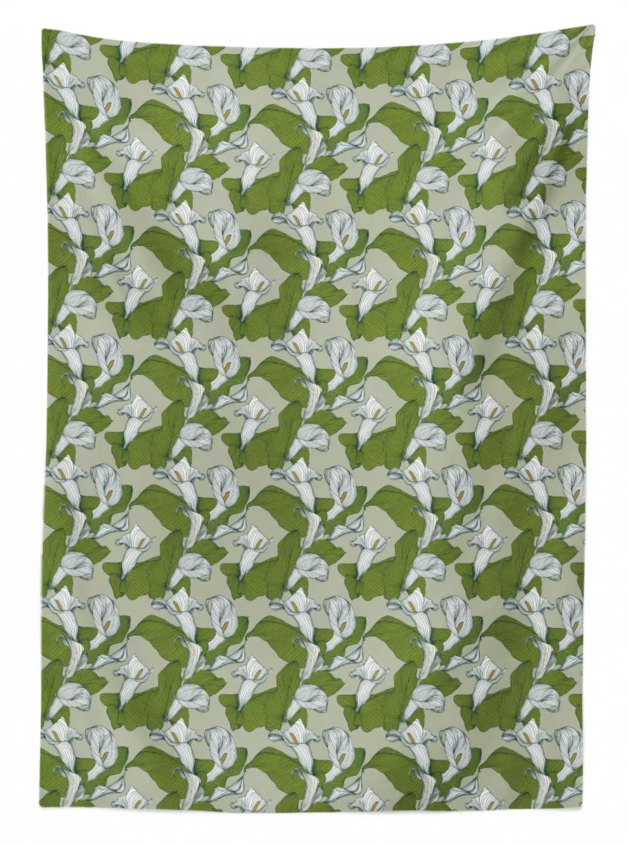 calla lilies 3d printed tablecloth table decor 4047