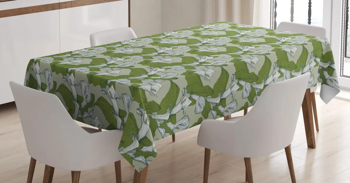 calla lilies 3d printed tablecloth table decor 6186