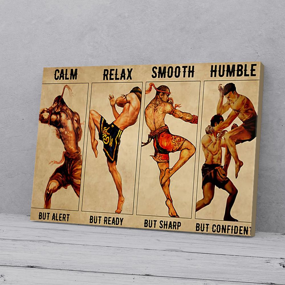 calm relax smooth humble muay thai canvas prints wall art decor 1005