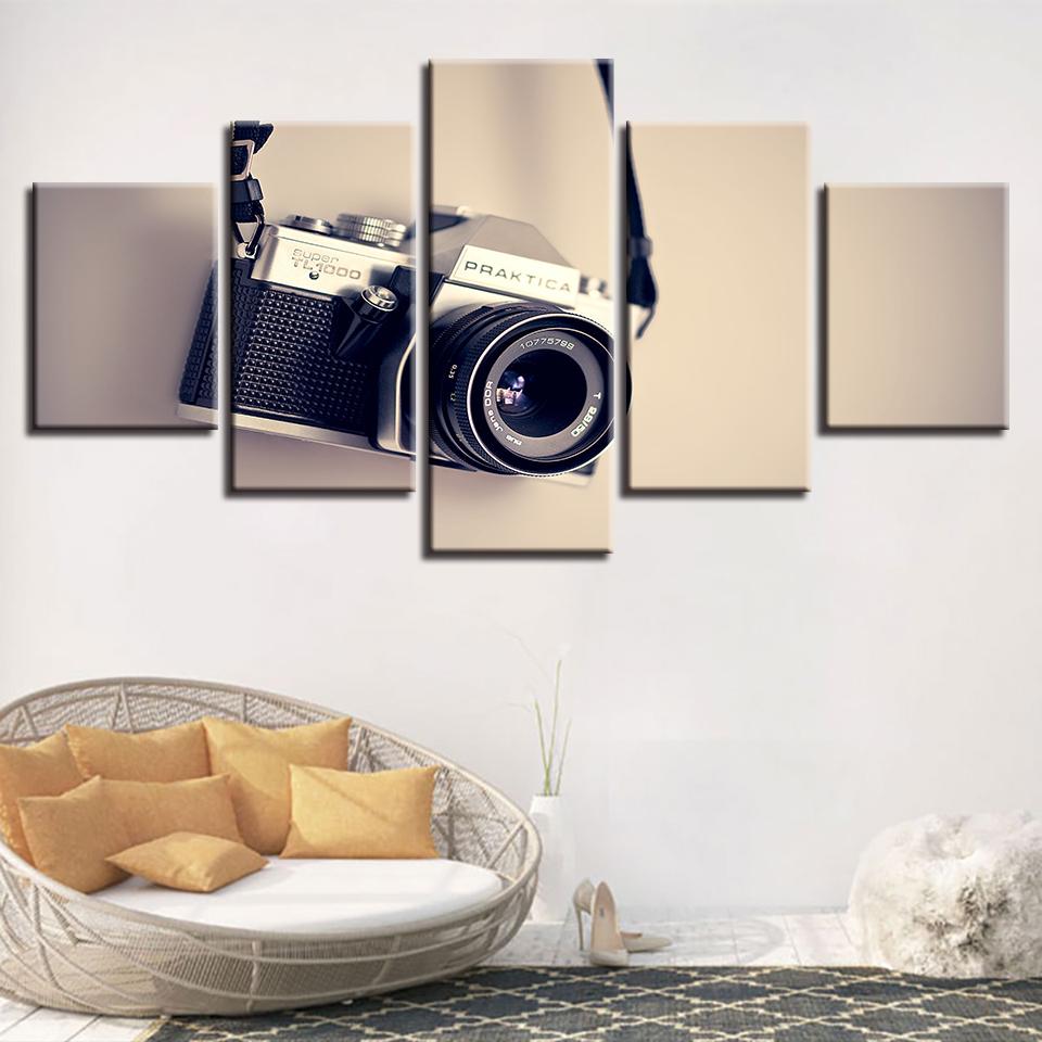 camera abstract 5 panel canvas art wall decor 1524
