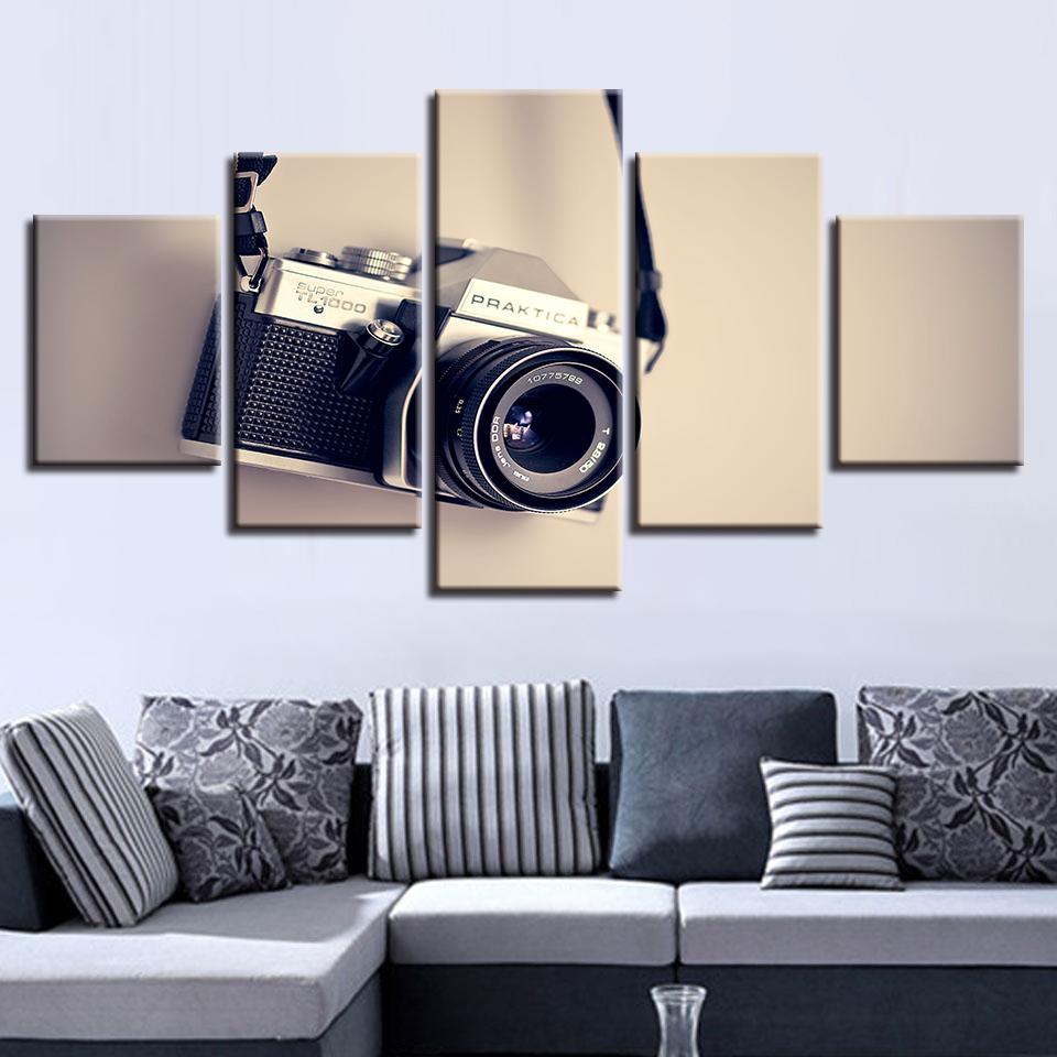 camera abstract 5 panel canvas art wall decor 3803