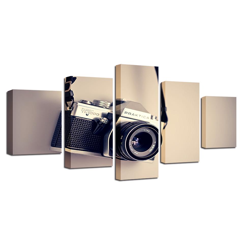 camera abstract 5 panel canvas art wall decor 4487