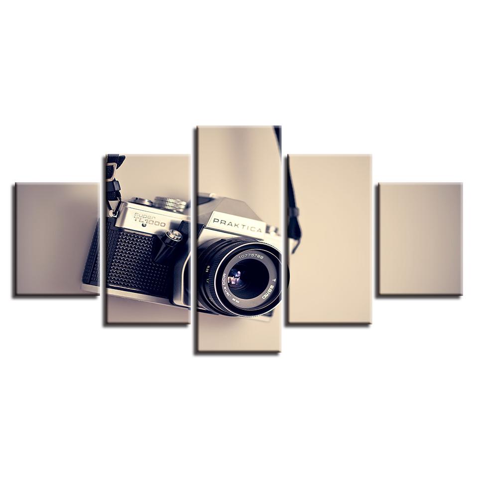camera abstract 5 panel canvas art wall decor 7988