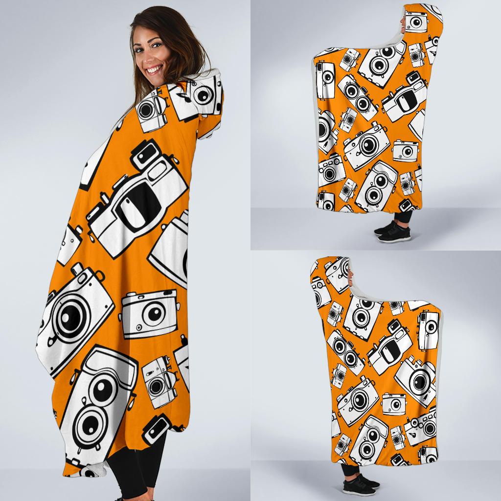 Camera Pattern Print Hooded Blanket Cloak Blanket camera pattern print hooded blanket cloak blanket 4321