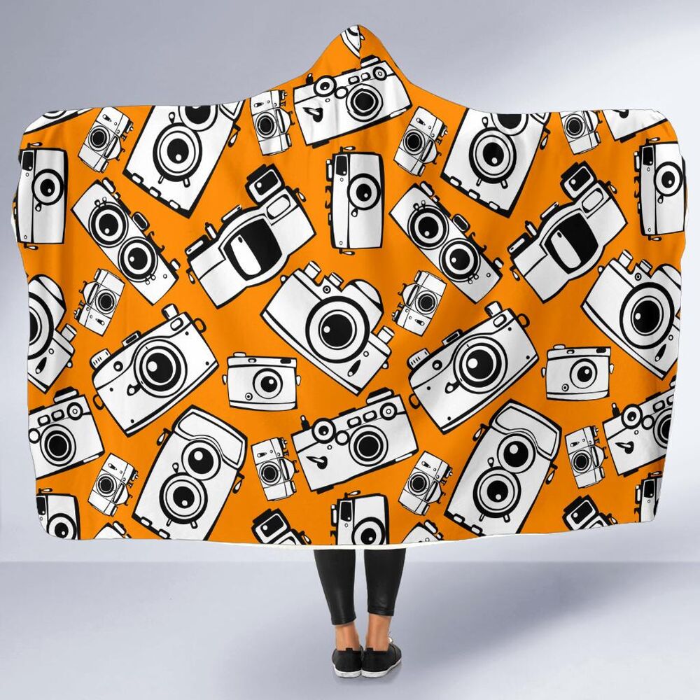 Camera Pattern Print Hooded Blanket Cloak Blanket camera pattern print hooded blanket cloak blanket 4357