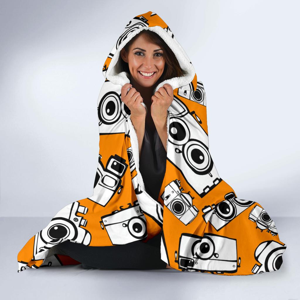 Camera Pattern Print Hooded Blanket Cloak Blanket camera pattern print hooded blanket cloak blanket 4582