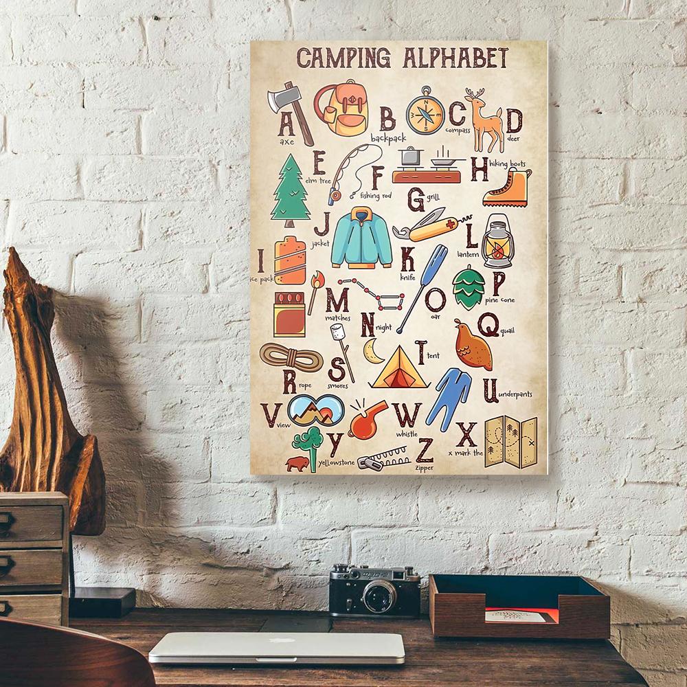 camping alphabet canvas prints wall art decor 3944