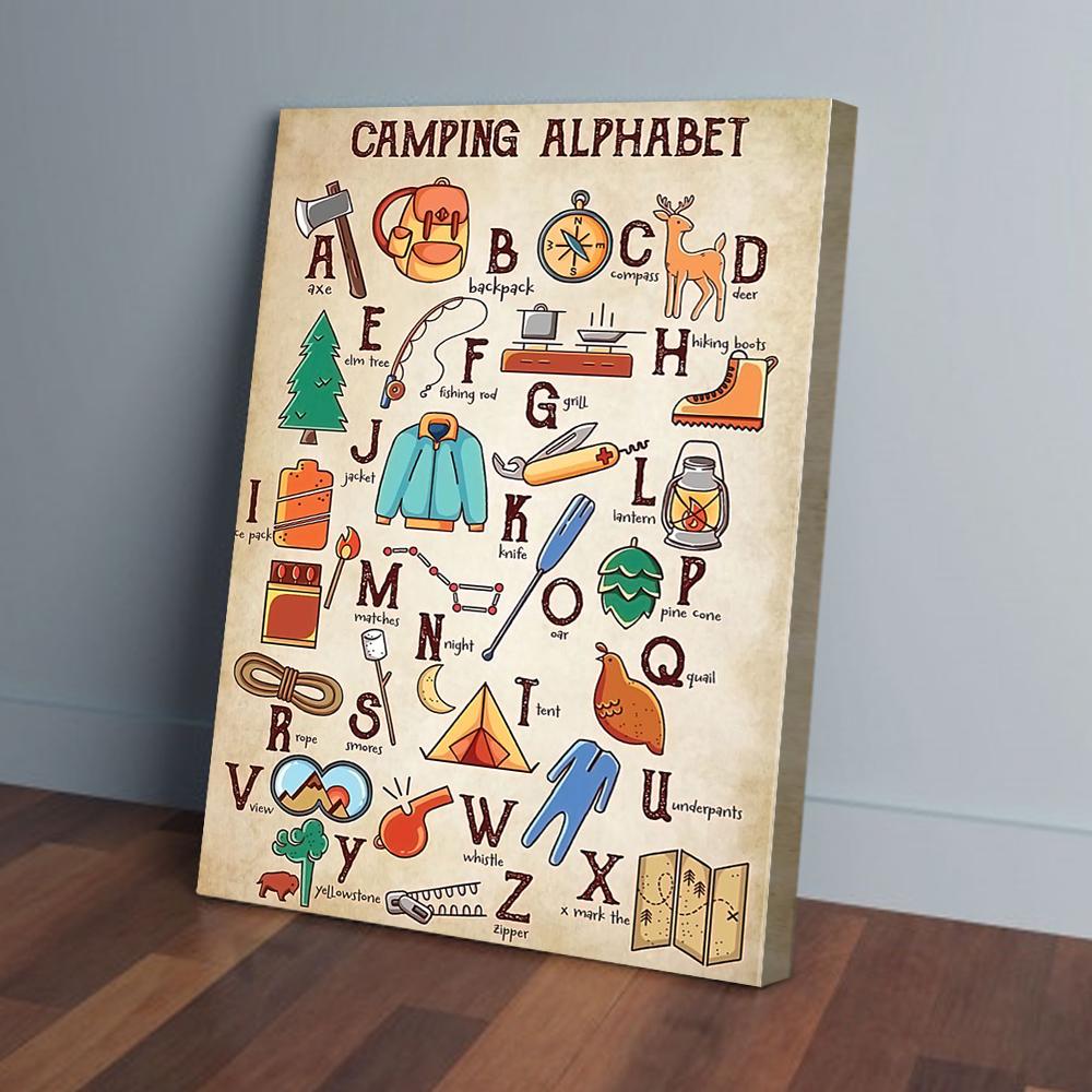 camping alphabet canvas prints wall art decor 7430