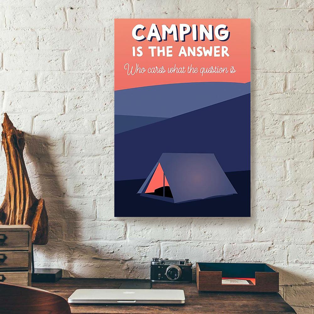 camping is the answer vertical canvas prints wall art decor 4655