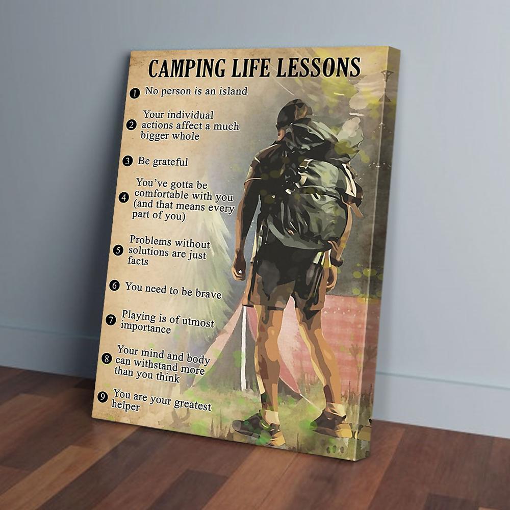 camping life lessons canvas prints wall art decor 6132