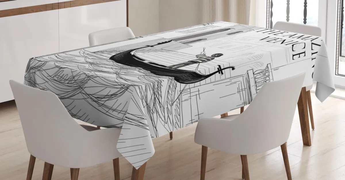 canals child gondolier 3d printed tablecloth table decor 2597