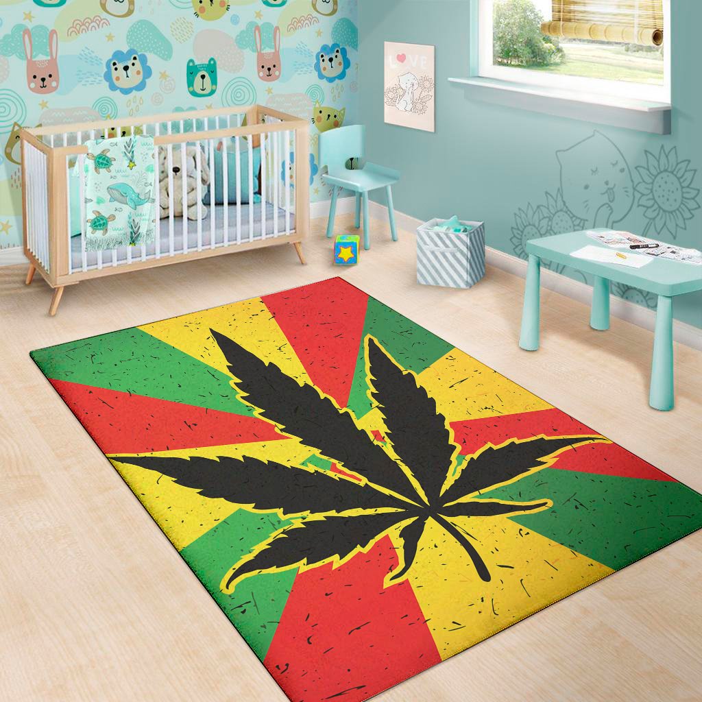 cannabis rasta print area rug floor decor 1679