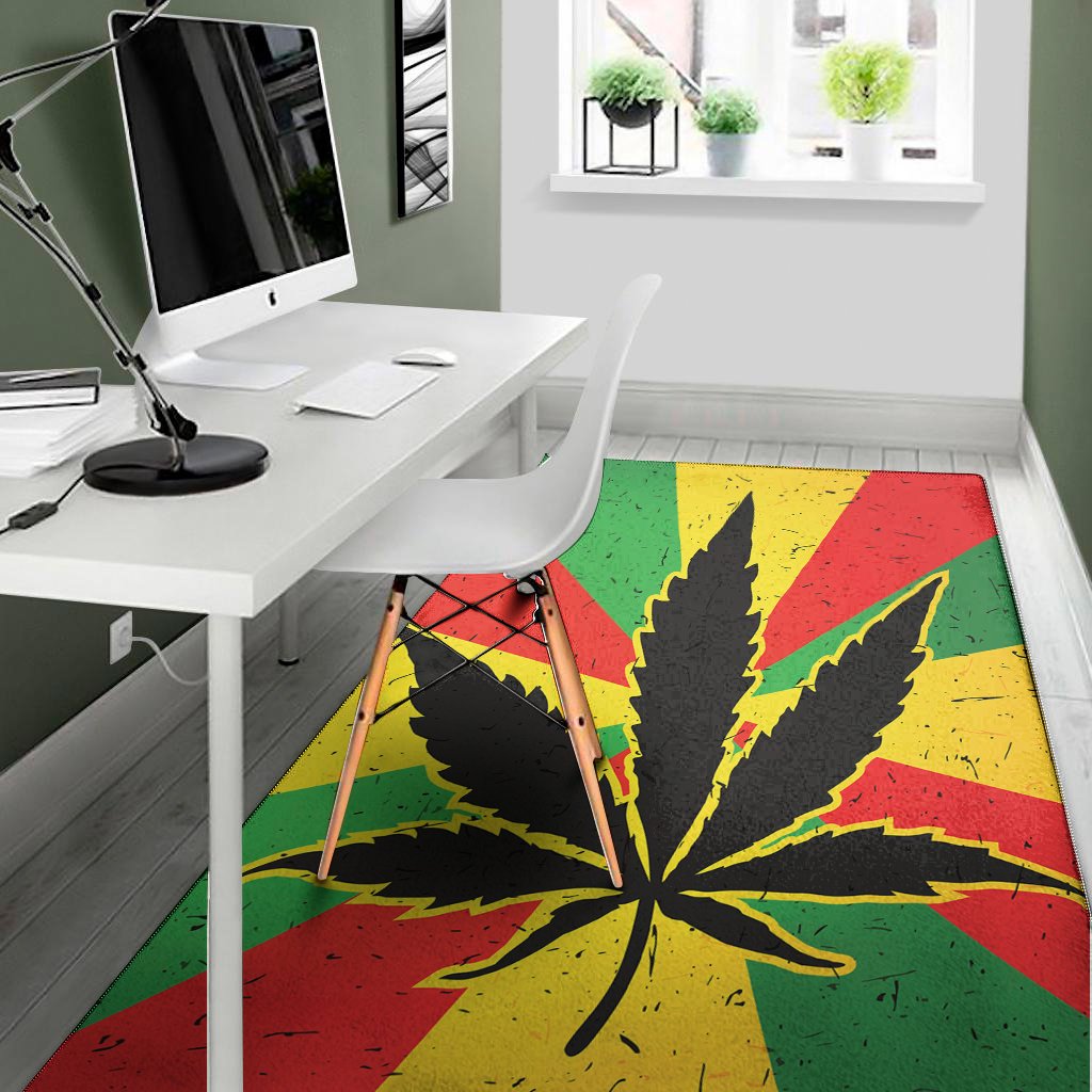 cannabis rasta print area rug floor decor 5796