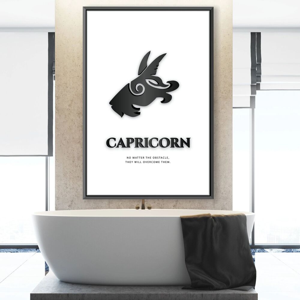 Capricorn White Motivational Positive Canvas Print - Wall Art Decor capricorn white motivational positive canvas print wall art decor 6490