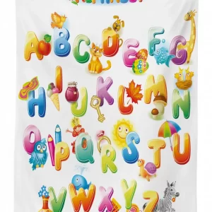 Cartoon Alphabet 3D Printed Tablecloth Table Decor 1 cartoon alphabet 3d printed tablecloth table decor 7176