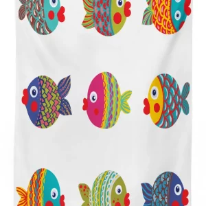 cartoon fish 3d printed tablecloth table decor 6590