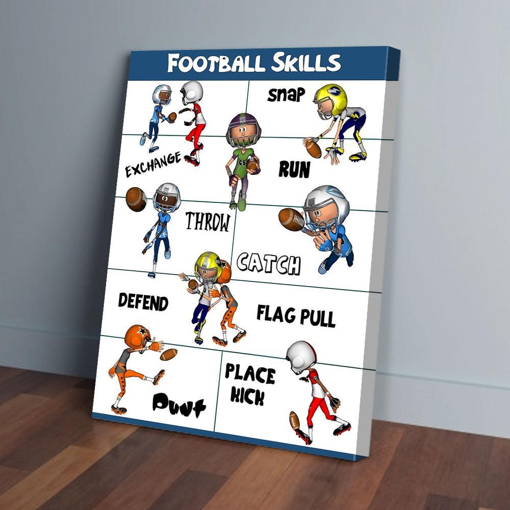 cartoon football skills vertical canvas prints wall art decor 1711