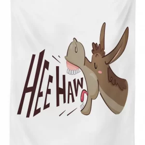 cartoon funny braying animal 3d printed tablecloth table decor 2291