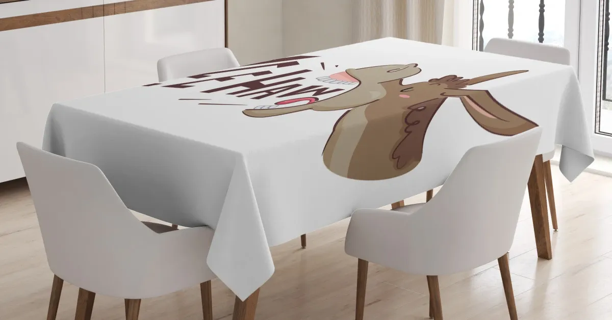 cartoon funny braying animal 3d printed tablecloth table decor 8127