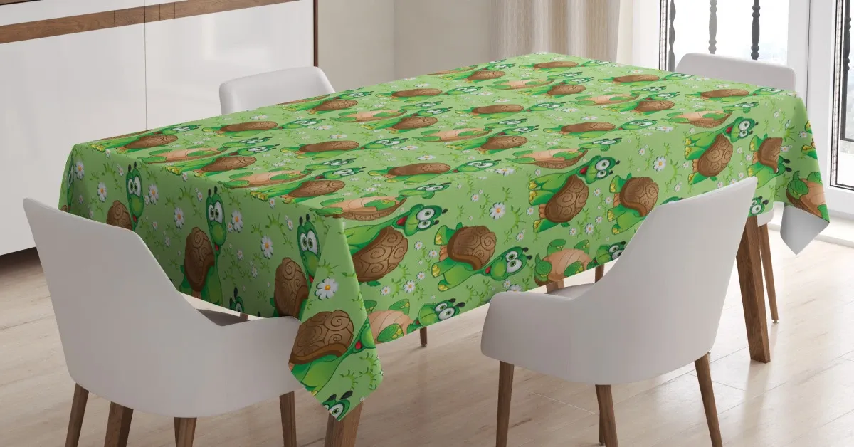 cartoon funny turtles 3d printed tablecloth table decor 3014