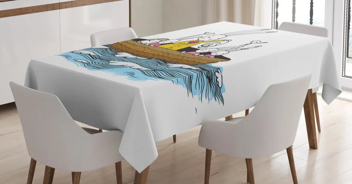 Cartoon Hares Hedgehog 3D Printed Tablecloth Table Decor cartoon hares hedgehog 3d printed tablecloth table decor 4986