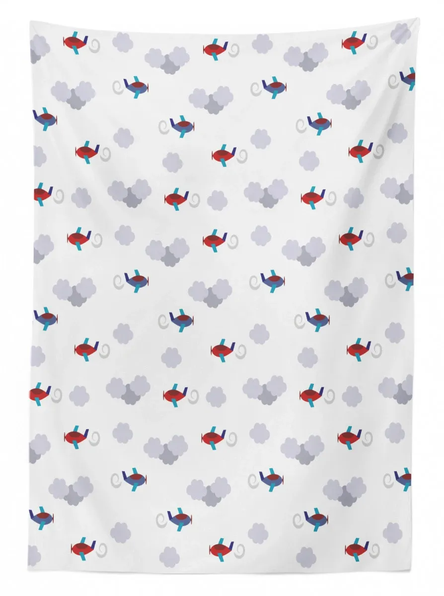Cartoon Planes In Sky 3D Printed Tablecloth Table Decor cartoon planes in sky 3d printed tablecloth table decor 3754