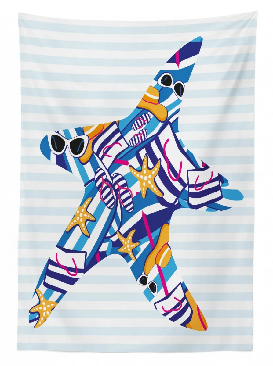 cartoon sea star 3d printed tablecloth table decor 6743