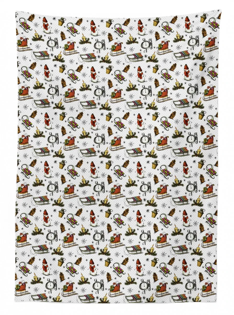 cartoon snowman retro 3d printed tablecloth table decor 2200