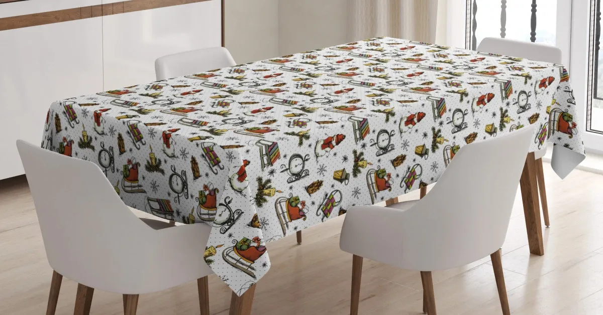 cartoon snowman retro 3d printed tablecloth table decor 4217
