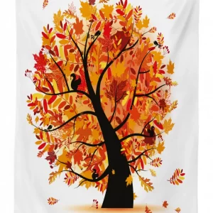 cartoon tree leaves 3d printed tablecloth table decor 8112