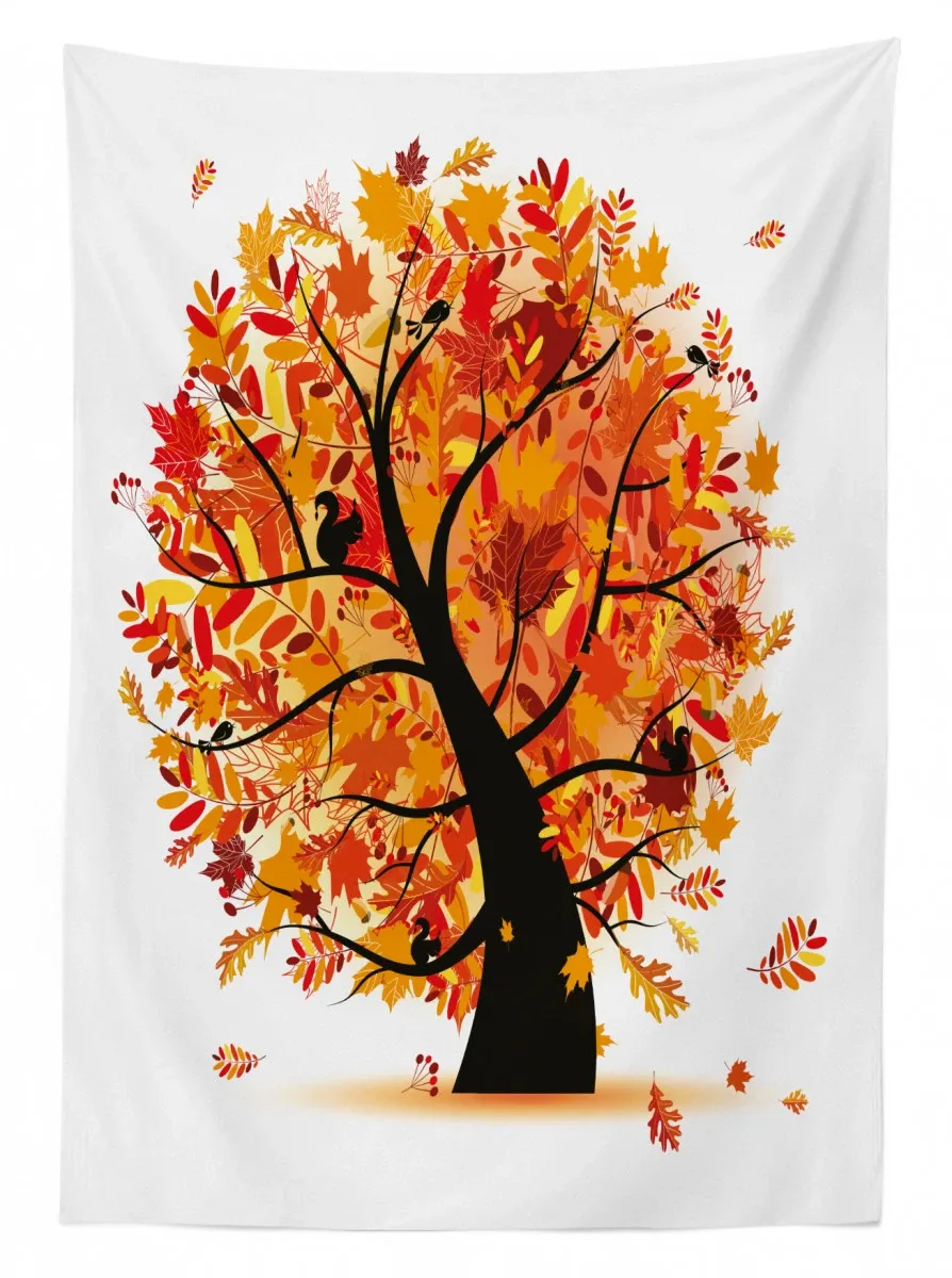cartoon tree leaves 3d printed tablecloth table decor 8112
